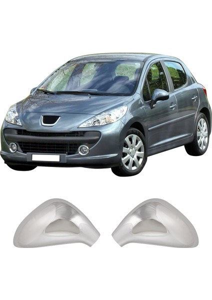 Peugeot 207 Uyumlu 2006-2012 Krom Ayna Kapağı 2 Parça Paslanmaz Çelik fiyatları