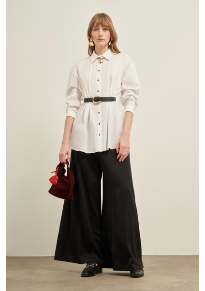 Kadın Gömlek Pantolon Takım Beyaz modelleri