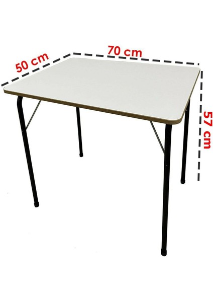 Gri Katlanabilir Kamp Sandalyesi ve Mdf Masa Seti, 4'lü Paket