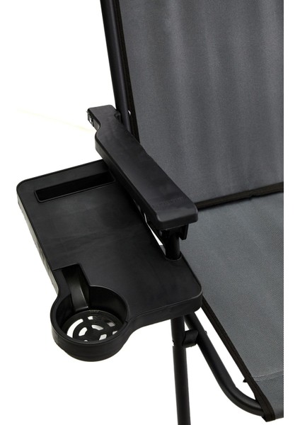 Gri Katlanabilir Kamp Sandalyesi ve Mdf Masa Seti, 4'lü Paket