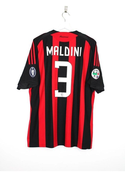Jersey Ac Milan #3 Maldini 2008-09 Uefa Cup Futbol Forması