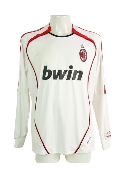 Milan'ın 2006-07 #8 Gattuso Jersey Uzun Kollu Beyaz Futbol Forması fırsatları