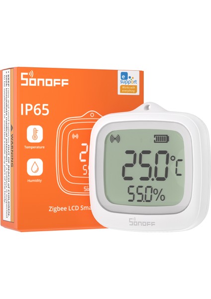 SNZB-02WD Zigbee IP65 LCD Ekranlı Akıllı Sıcaklık ve Nem Sensörü