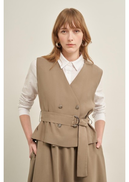 Kadın Yelek Etek Takım Haki fırsatları