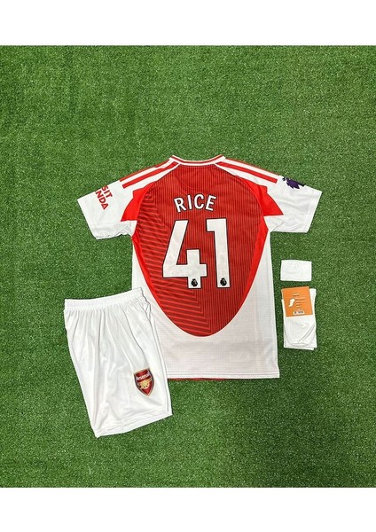 Arsenal 2025-26 Yeni Sezon Declan Rice Iç Saha Çocuk Forması 4lü Set