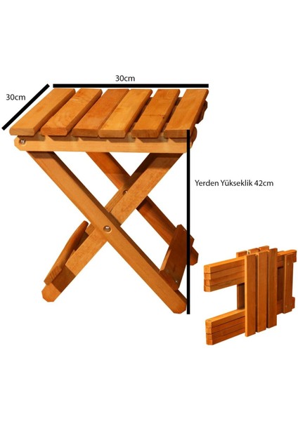 Katlanabilir Kamp ve Balkon Taburesi, 30CM Genişlik, 42CM Yükseklik, Hafif ve Pratik