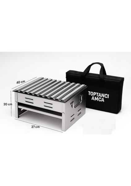 Krom Paslanmaz Laptop Mangal Taşınabilir Kutulu Mangal 430 Krom Çelik