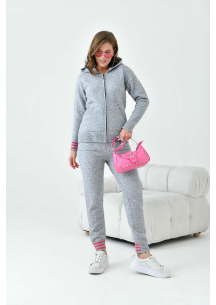 Kadın Çizgi Detaylı Ikili Takım Gri indirimleri