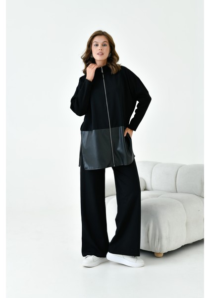 Kadın Deri Iki Ip Takım Siyah fiyatları