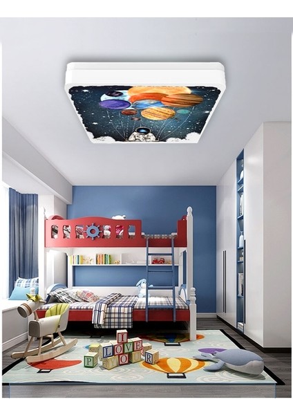 Space-Astronot Avize-Led AVIZE-25WATT-30CM x 30CM, Çocuk Odası Avize, Avize Modelleri