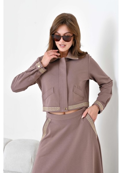 Kadın Iki Ip Taşlı Takım Kahve fiyatları