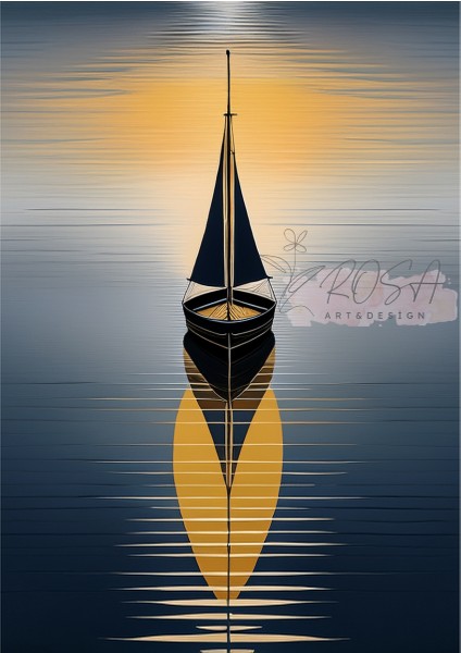 Çerçevesiz Poster Gemi -Sarı fırsatları