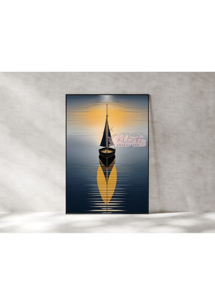 Çerçevesiz Poster Gemi -Sarı indirimleri