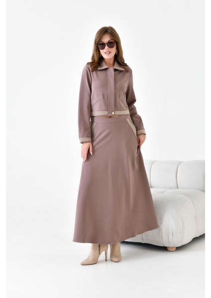 Kadın Iki Ip Taşlı Takım Kahve indirimleri