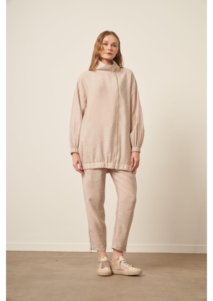 Kadın Modal Pantolonlu Takım Beige