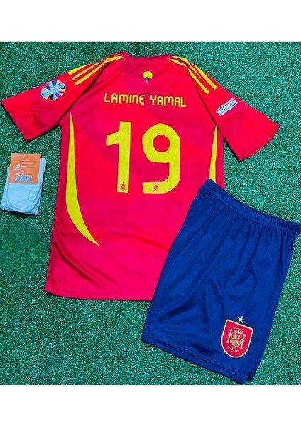 Yeni Sezon Ispanya Lamine Yamal 19 Iç Saha Çocuk Forması 3 Lü Set (Kırmızı) fiyatları