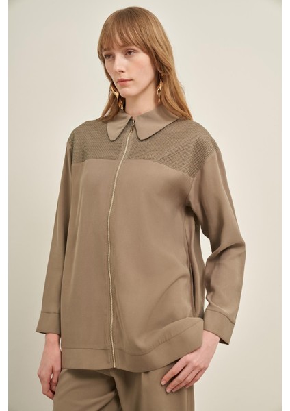 Kadın File Detay Takım Haki fiyatları