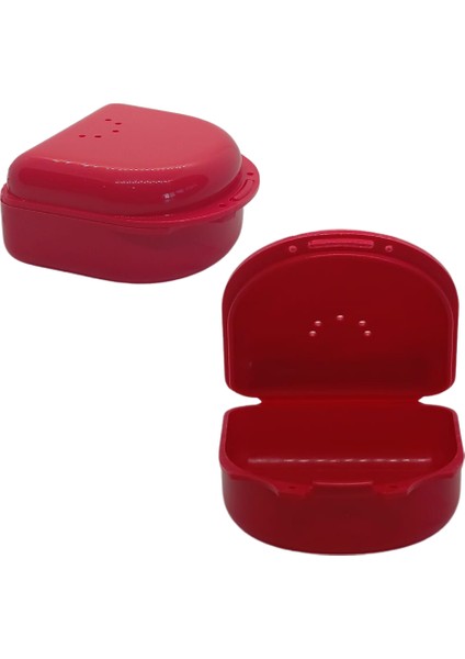 Diş Protez Kutusu - Diş Saklama -Kabı Küçük Boy - 2 Adet (Nar Çiçeği) fiyatları