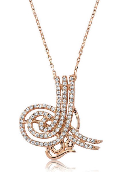 Gümüş Tuğralı Bayan Kolye