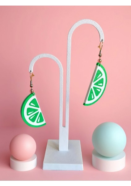 3D Baskı Citrus Küpe – Turuncu ve Yeşil Renk Seçenekli, Hafif Modern Tasarım