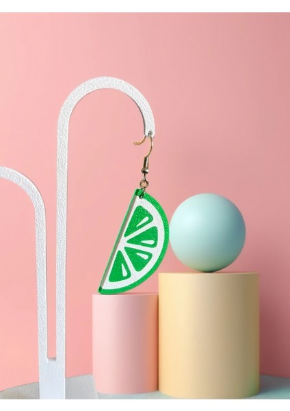 3D Baskı Citrus Küpe – Turuncu ve Yeşil Renk Seçenekli, Hafif Modern Tasarım