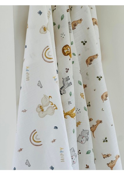Pamuk Müslin Bebek Battaniyesi 3'Lü Set Müslın Örtü 80 x 90 Cm fiyatları