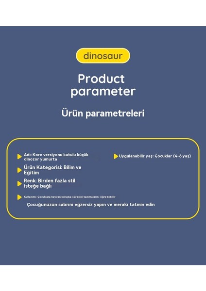 Genişletilmiş Kuluçka Dinozor Yumurtası Erken Eğitim Eğitici Çocuk (Yurt Dışından)
