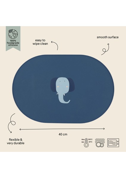 Mrs. Elephant Mavi Amerikan Servis