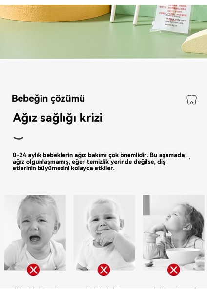 Ağız Temizleyici Çocuk Süt Dişleri Dil Kaplaması Süt Lekesi Temizleme Gazlı Bez Pamuk Çubuk Yumuşak Kıllı Diş Fırçası (Yurt Dışından) fırsatları