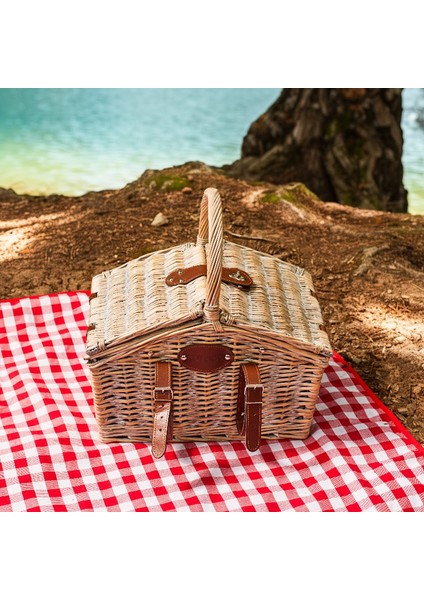 Summer Hasır Sepetli 2 Kişilik 13 Parça Piknik Seti