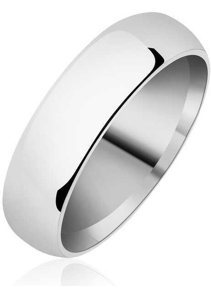 5 mm Düz Bombeli Gümüş Alyans - 13