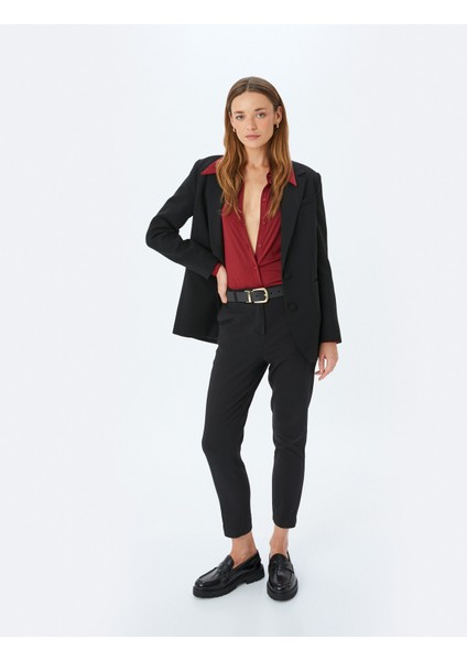 Yeni Sezon Cepli Slim Fit Cigarette Kumaş Pantolon fiyatları