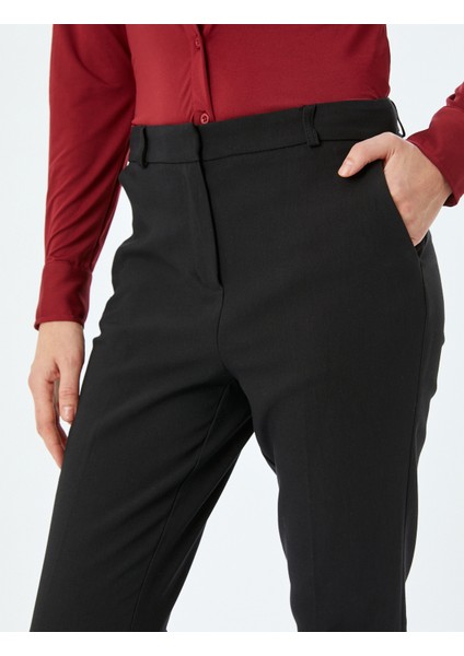 Yeni Sezon Cepli Slim Fit Cigarette Kumaş Pantolon indirimleri