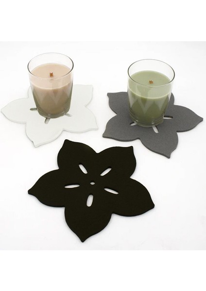 9'lu Üç Renk Çiçek Desenli Bardak Altlığı 10X10CM