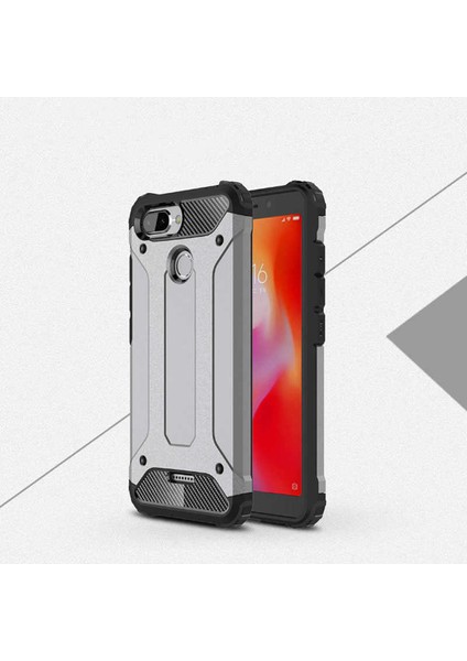 Xiaomi Redmi 6 Kılıf Zırh Tank Sert Korumalı Silikon Crash Silikon Kapak