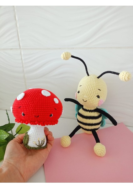 3'lü Amigurumi Oyun Arkadaşları (Mantar, Ördek, Arı) modelleri