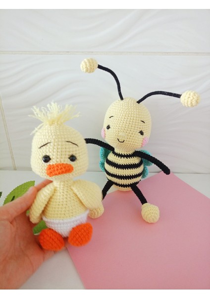 3'lü Amigurumi Oyun Arkadaşları (Mantar, Ördek, Arı)