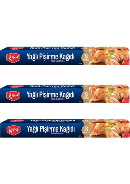 8 Metre Pişirme Kağıdı 37cm 3lü Kutu Set