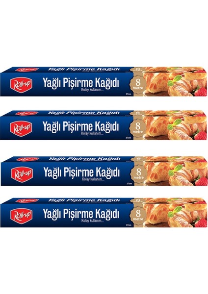 8 Metre Pişirme Kağıdı 37cm 4lü Kutu Set