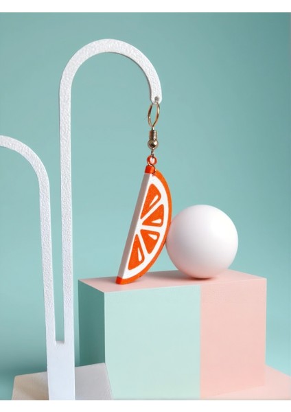 3D Baskı Citrus Küpe – Turuncu ve Yeşil Renk Seçenekli, Hafif Modern Tasarım modelleri