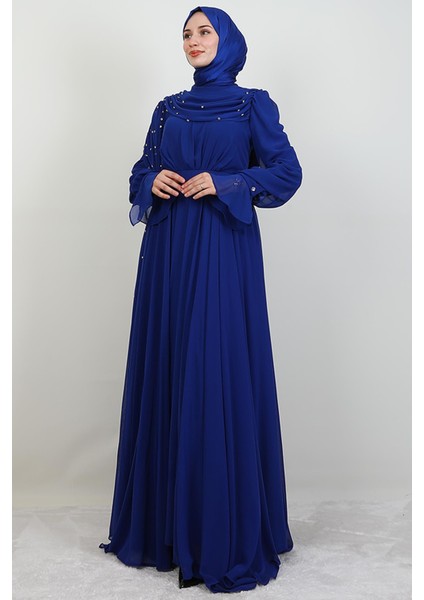 Karanfil Pelerinli Elbise Gece Mavi modelleri