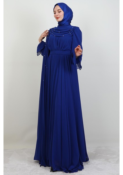 Karanfil Pelerinli Elbise Gece Mavi fırsatları
