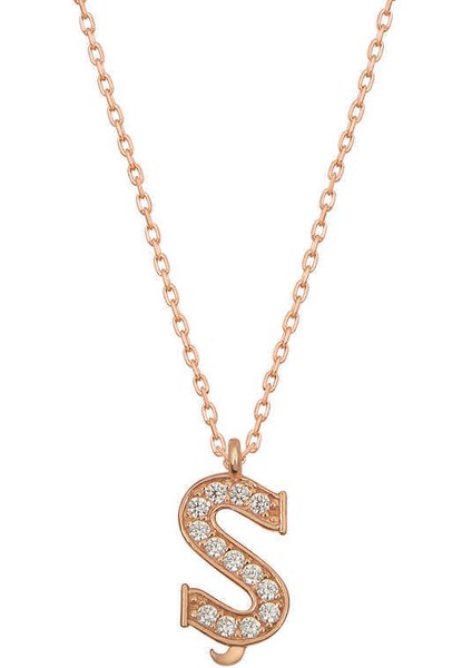Gümüş Rose Ş Harfi Kadın Kolye