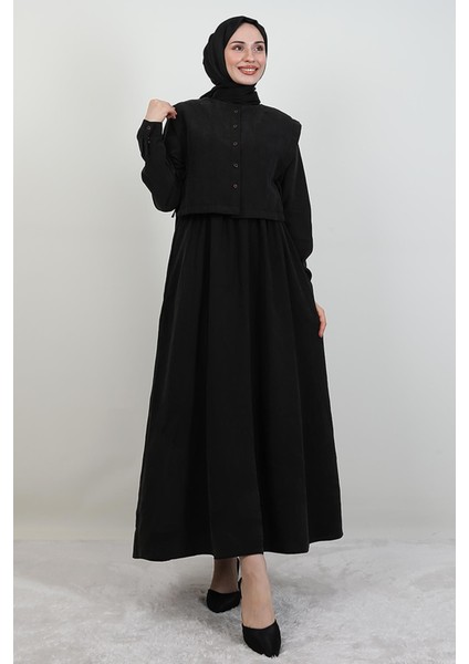 Ebra Modal Elbise Siyah