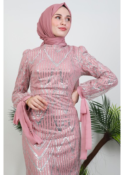 Sevil Simli Elbise Pudra indirimleri