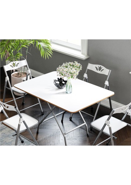 60X90 cm Katlanır Masa ve 4 Sandalye Seti, Şık ve Kullanışlı modelleri