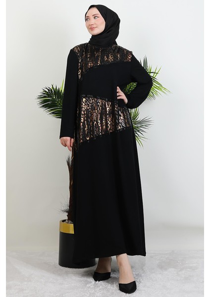 Asimetrik Detay Elbise Kahve