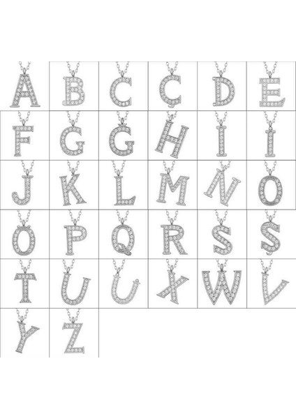 Gümüş Rodyum U Harfi Kadın Kolye fiyatları