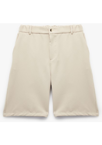Düğmeli Bermuda Oversize Chino Şort