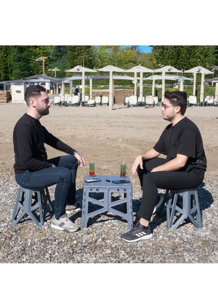 Katlanabilir Piknik Masa ve Sandalye Seti, 1 Masa, 4 Tabure, Taşınabilir, Kullanışlı
